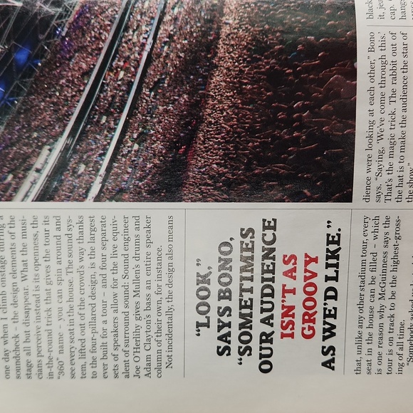 U2 ROLLING STONE MAGAZINE, ISSUE 1089, Oct 15, 2009: U2 LIVE from outer space - Picture 12 of 17